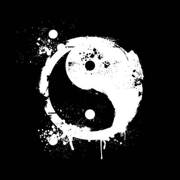 Grungy yin yang — Stockvector