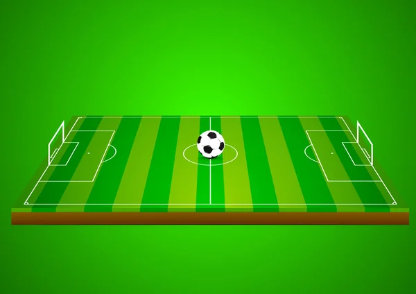 Campo de fútbol con pelota — Vector de stock