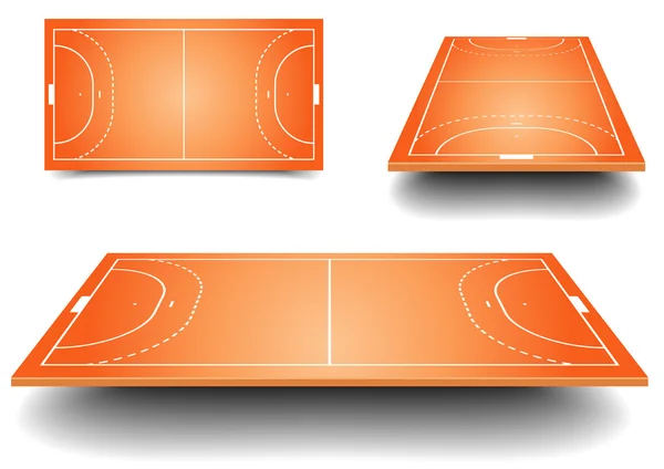 Terrain de handball ensemble — Image vectorielle