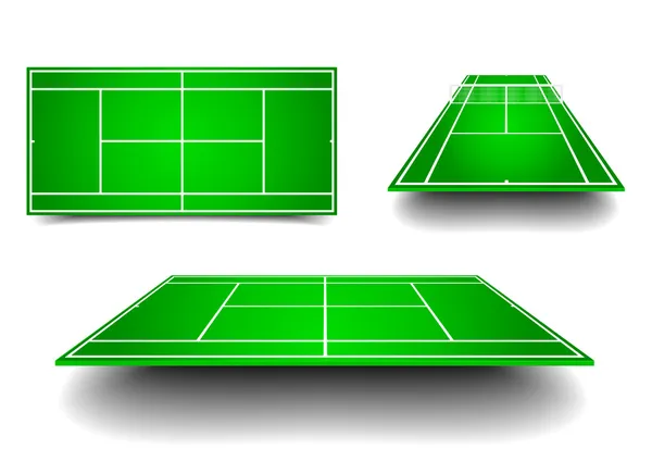 Pista de tenis con perspectiva — Vector de stock