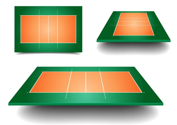 Cancha de voleibol conjunto — Vector de stock