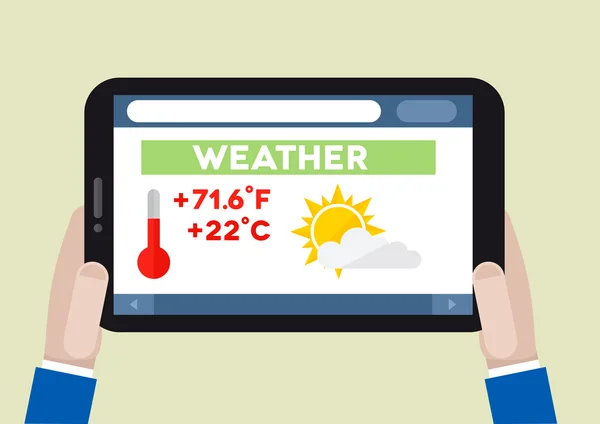 Tablet weather — Stock Vector