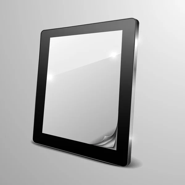 Tablet PC gekruld papier — Stockvector