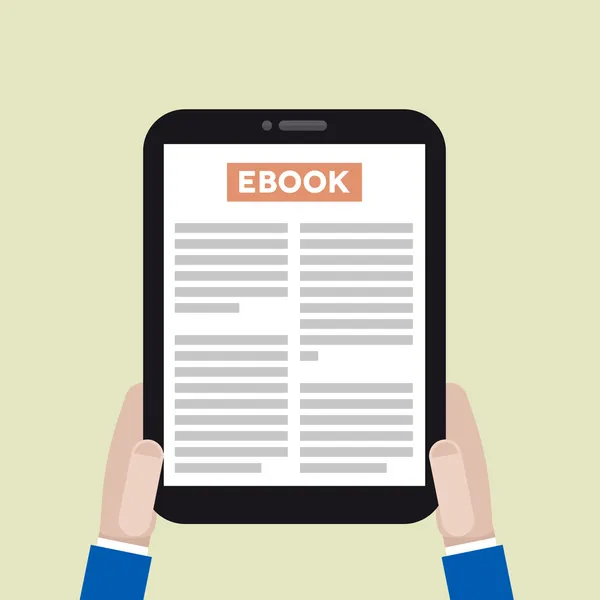 Tablet ebook — Stock Vector