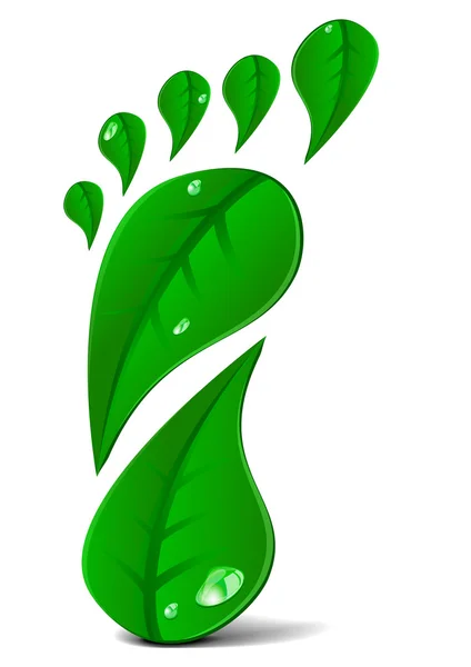 รอยเท้าสีเขียว — ภาพเวกเตอร์สต็อก