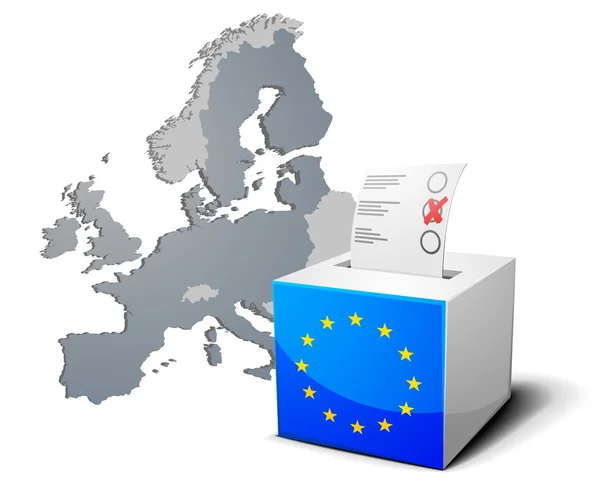 投票箱ヨーロッパ — ストックベクタ