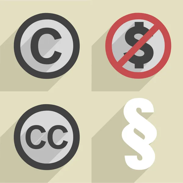 Flat style copyright set — Stock Vector