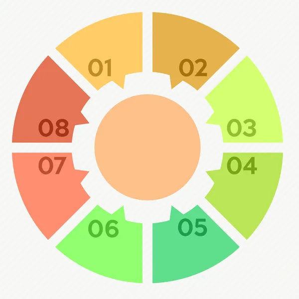 Cirkel infographic 8 stappen — Stockvector