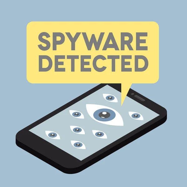 Phone spyware alert — Stock Vector