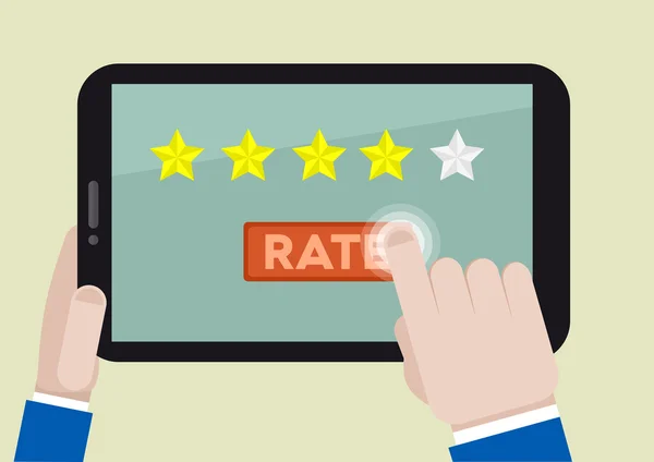 Tablet rating vier sterren — Stockvector