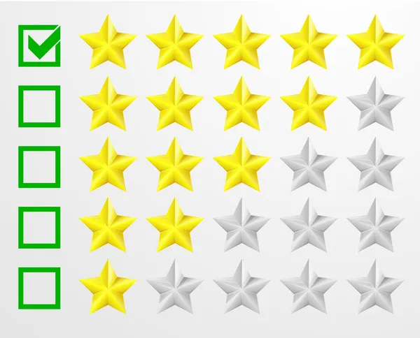 Five star rating — Stock Vector