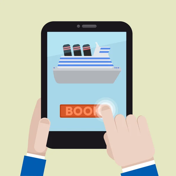 Tablet book ship — Stock Vector