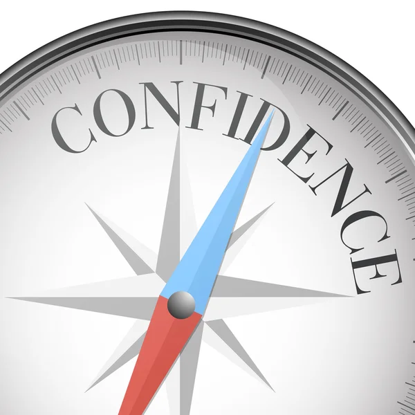 Compass confidence — Stock Vector