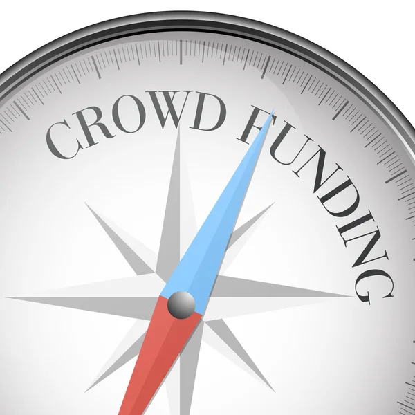 Bússola crowdfunding — Vetor de Stock