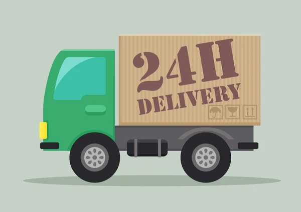 Доставка грузовик 24 часа — стоковый вектор