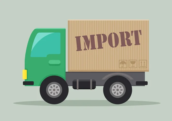 Entrega camión importación — Vector de stock