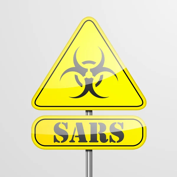 Yellow Sars Warning Sign — Stock Vector