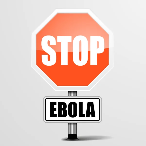 Roadsign paragem ebola — Vetor de Stock