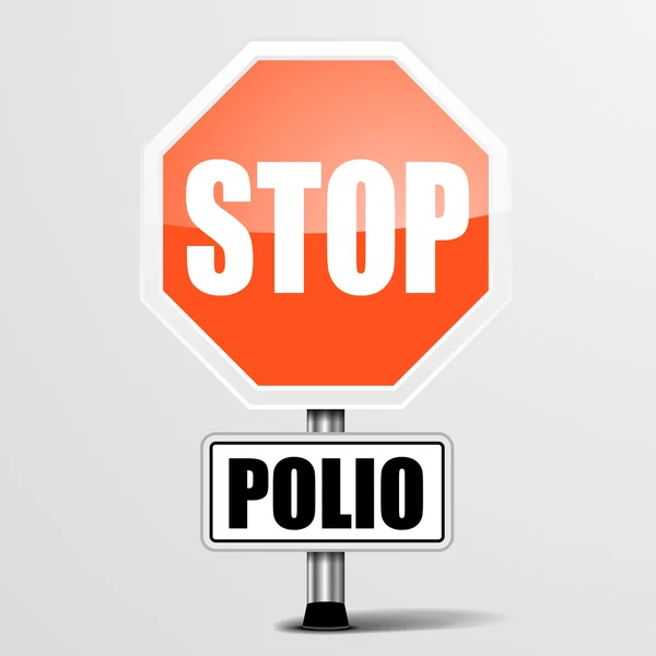 Rotes Polio-Stoppschild — Stockvektor