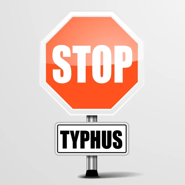 Vermelho Typhus Stop Sign — Vetor de Stock