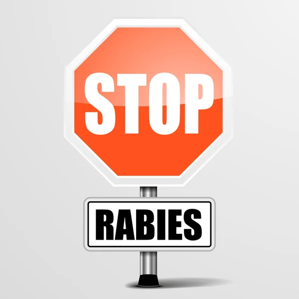 Röd rabies stoppskylt — Stock vektor