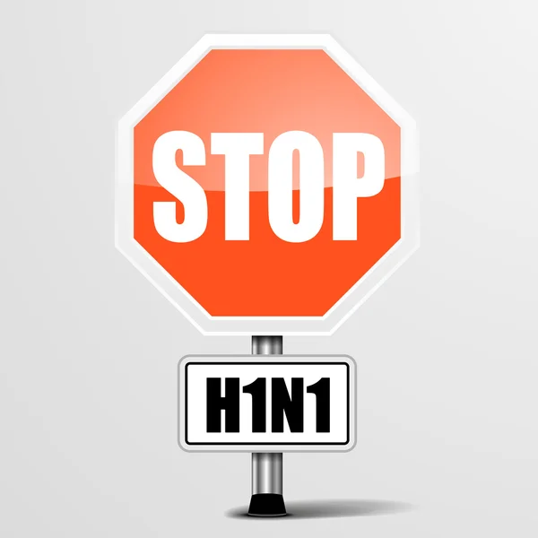 Segnale di stop rosso H1N1 — Vettoriale Stock