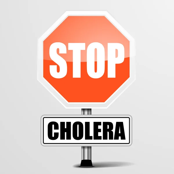 Rode cholera stopbord — Stockvector