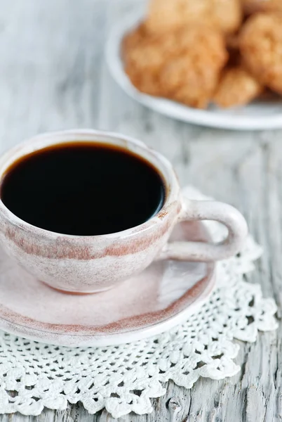 Kopp kaffe och kakor — Stockfoto