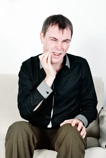 Homem com dor dentária — Fotografia de Stock