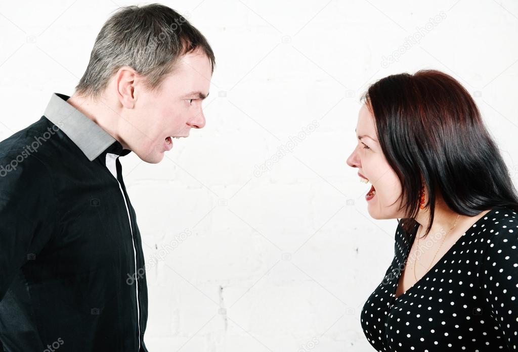 Family conflict: couple screaming