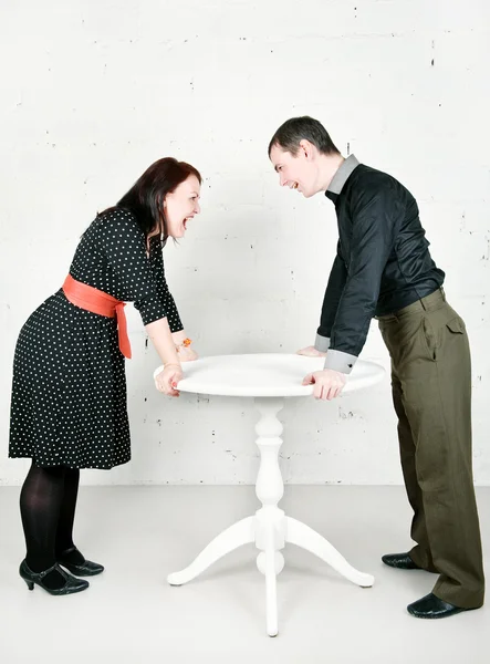 Family conflict: couple screaming — Stock Photo, Image