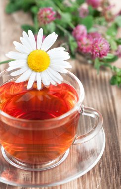 Papatya ve yonca bitki çayı