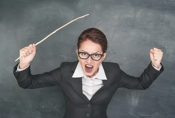 Angry screaming teacher — Stock Photo, Image