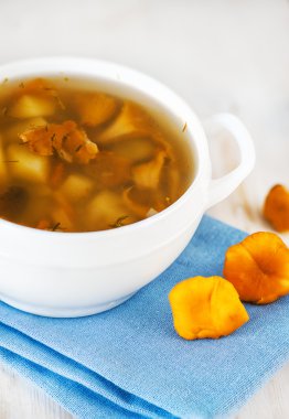 chanterelles mantar çorbası
