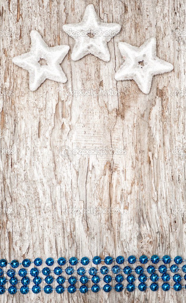 Christmas background with star shapes and chaplet