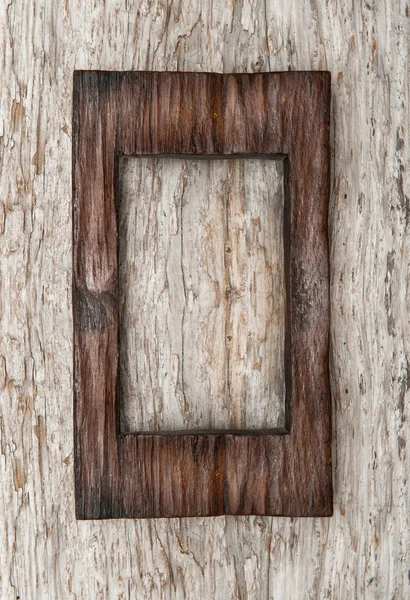 Alter Holzrahmen auf altem Holz — Stockfoto
