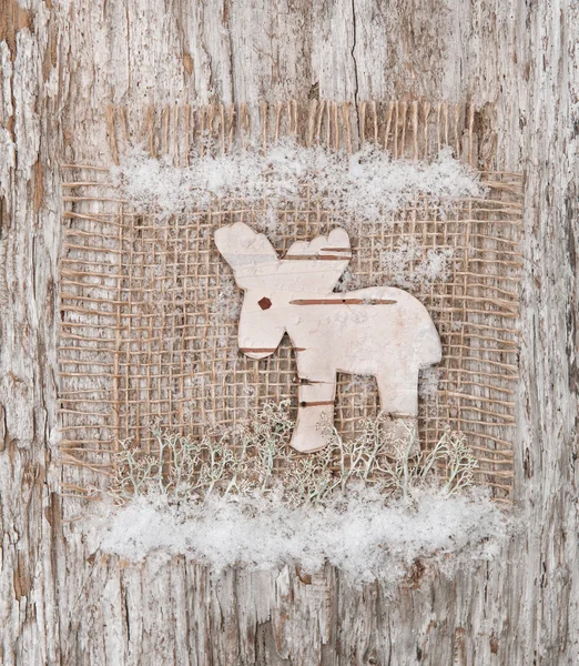 Cervo de Natal feito de casca de bétula — Fotografia de Stock