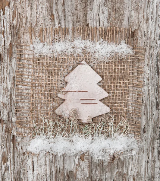 Christmas fir-tree made of birch bark — Stock Photo, Image