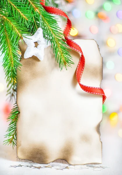 Kerstkaart met vakantie decor — Stockfoto