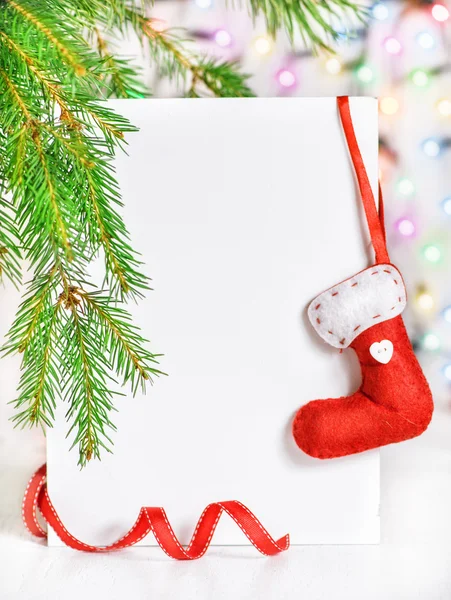 Christmas card with holiday decor — Stock Photo, Image