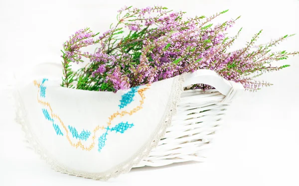 Heather in the basket — Stock Photo, Image