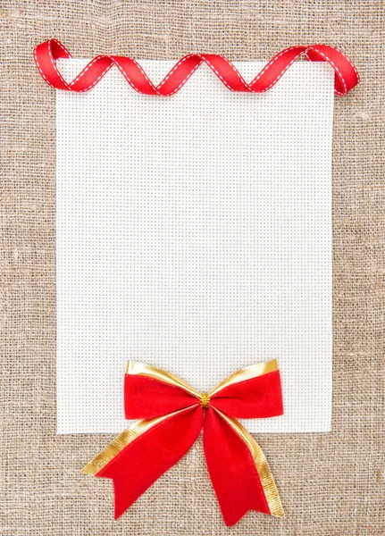 Valentine card with ribbon and bow — Stock Photo, Image
