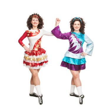 İrlandalı dansçılar izole poz