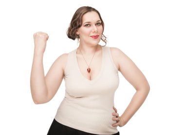 güzel artı boyutu kadın başarı kutluyor