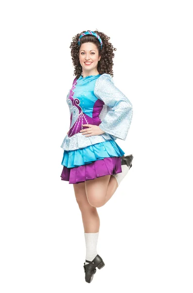 Irish dancer in hard shoes dancing — Stock Photo, Image