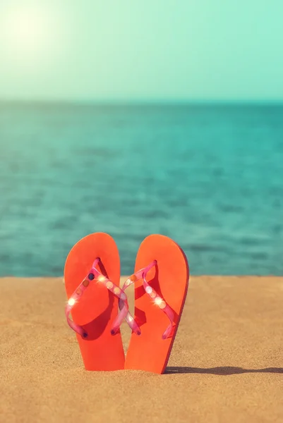 Pantofole sulla spiaggia — Foto Stock