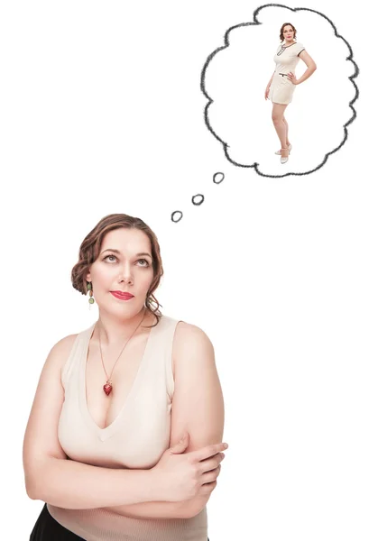 Artı boyutu kadın kendini ince hakkında rüya