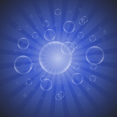 sabun köpüğü ışıkları ile mavi bir arka plan üzerinde