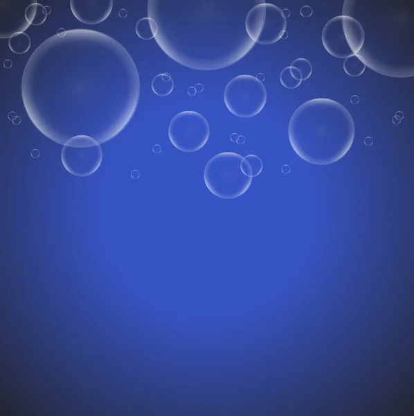 Burbujas de jabón sobre un fondo azul —  Fotos de Stock