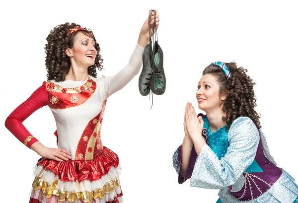 Irish dancers with soft shoes for dancing — Stock Photo, Image